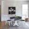 International Concepts 36 in. Solid Wood Square Dual Drop Leaf Dining Table with 2 Chairs in White/Heather Gray K05-36SDP-C613-2 - alternate 3